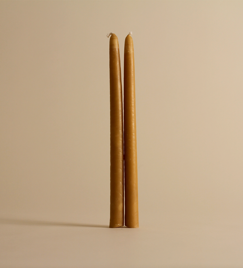 Long Tapered Beeswax Candle (Set of 2)